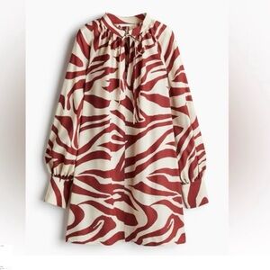 H&M Oversized Woven Dress with Balloon Sleeves-Size Small